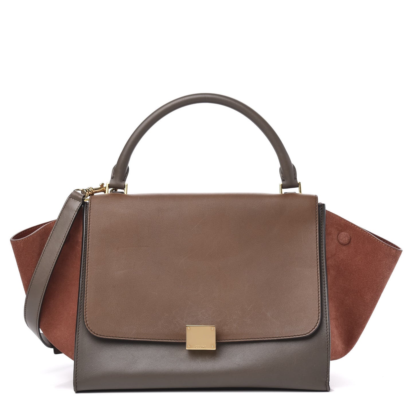Drummed Calfskin Suede Medium Trapeze