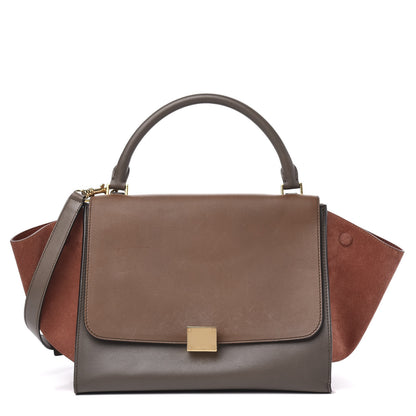 Celine Drummed Calfskin Suede Medium Trapeze 1 of 13
