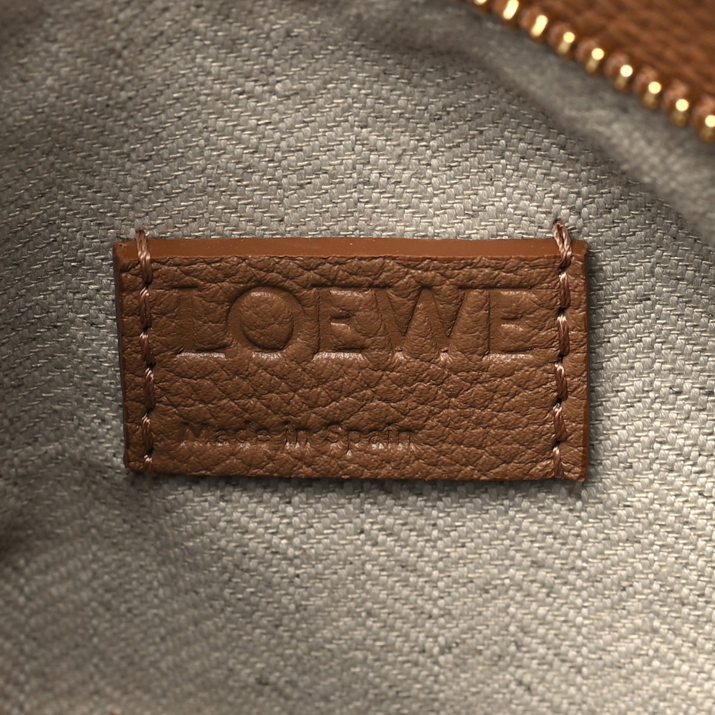 Grained Calfskin Small Puzzle Edge Bag Toffee