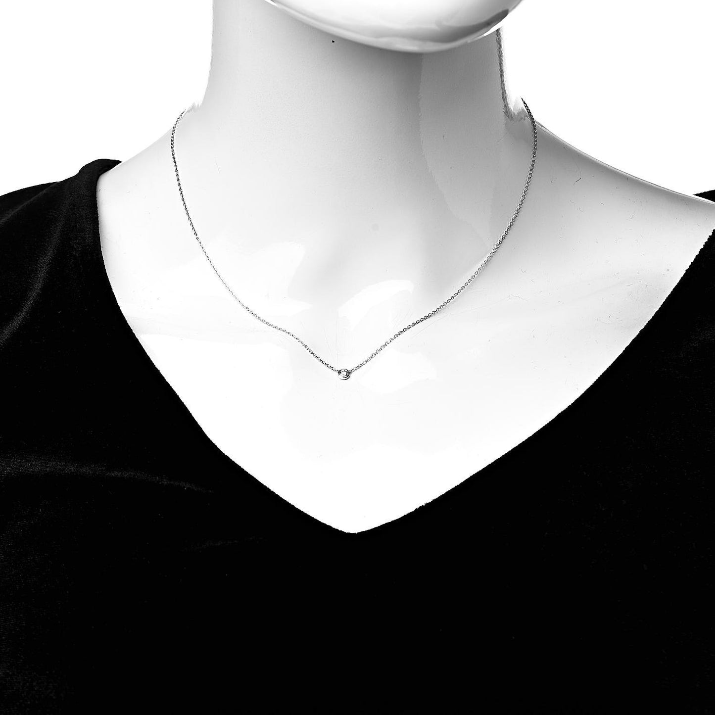 18K White Gold Diamond XS D'Amour Pendant Necklace