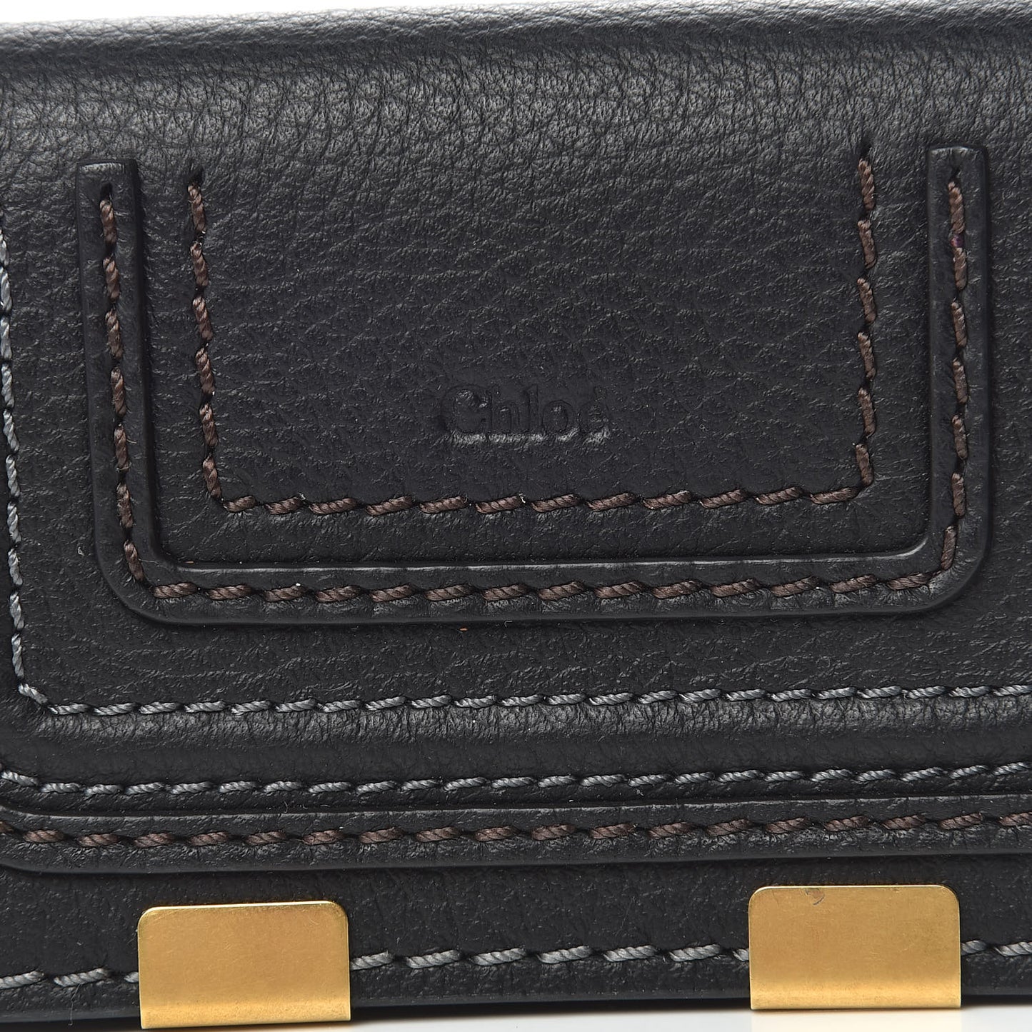 Grained Calfskin Marcie Card Holder Black