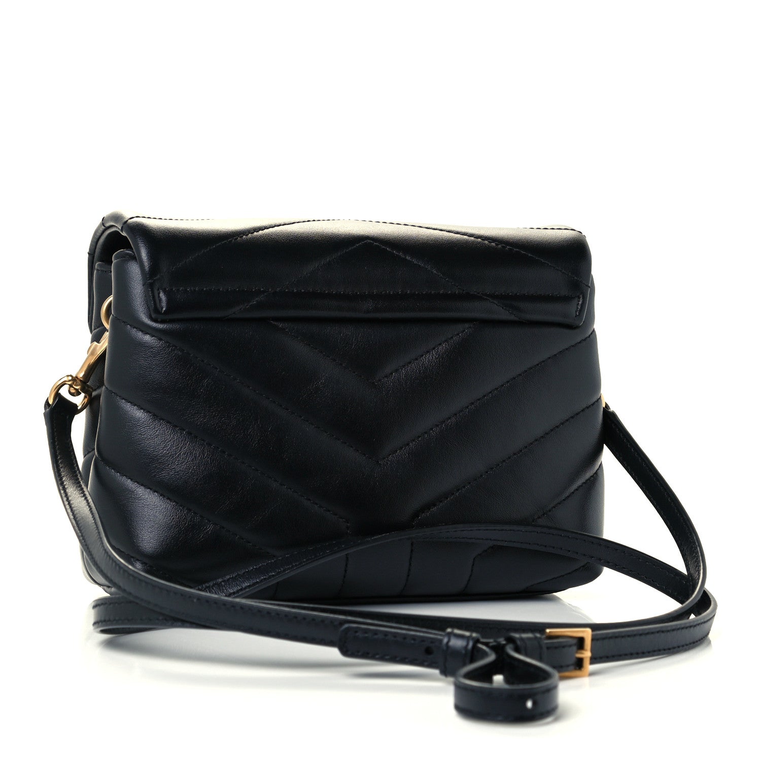 Saint Laurent Calfskin Y Quilted Monogram Toy Loulou Crossbody Bag Black 3 of 12