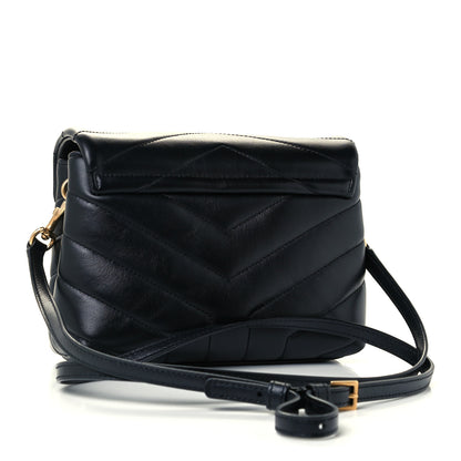 Saint Laurent Calfskin Y Quilted Monogram Toy Loulou Crossbody Bag Black 3 of 12