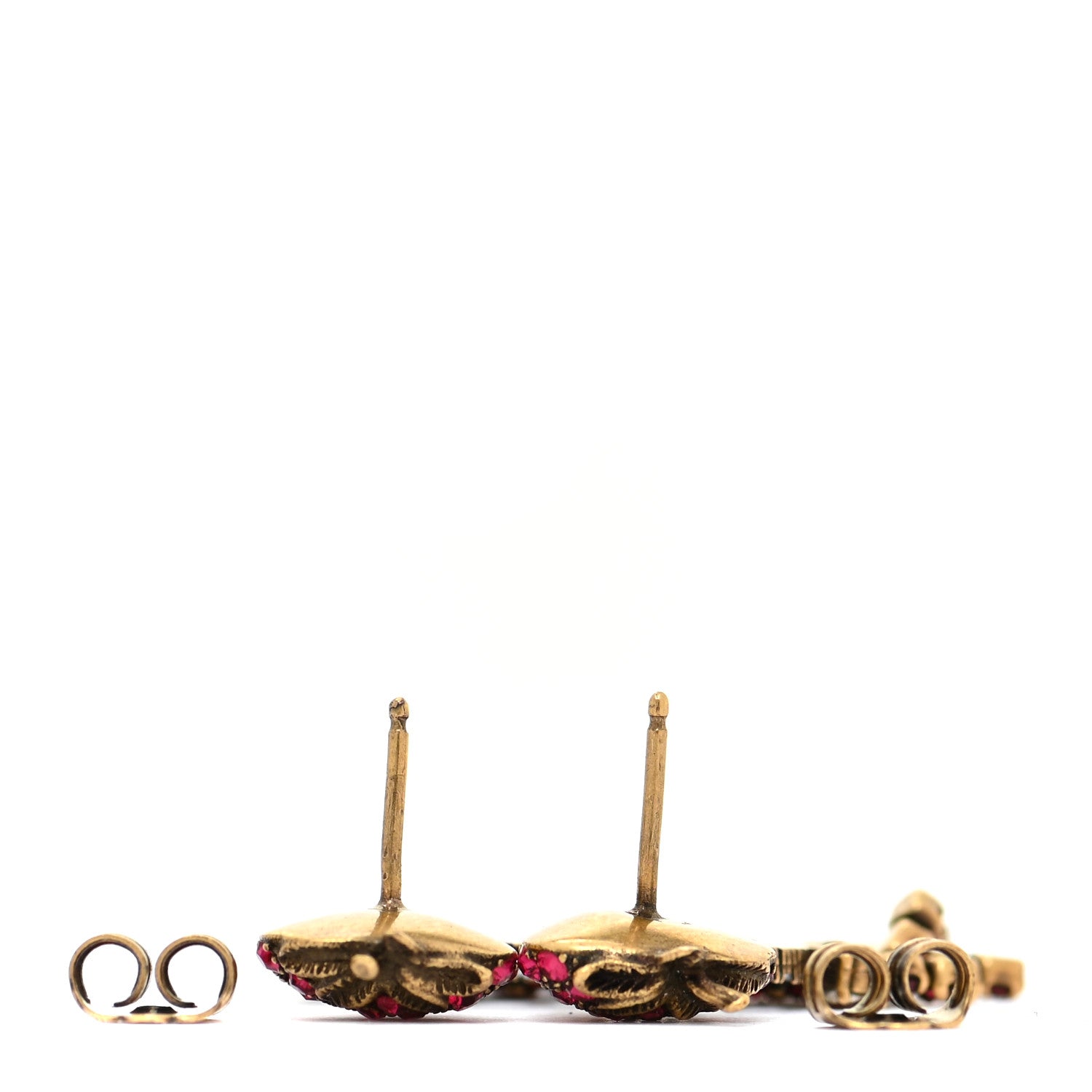 Gucci Metal Crystal Interlocking G Strawberry Drop Earrings 3 of 6