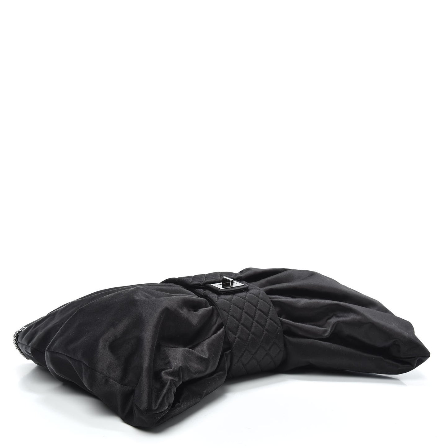 Satin Large Bow Bag Black
