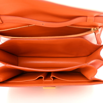 Celine Box Calfskin Medium Classic Box Flap Bag Orange 5 of 23