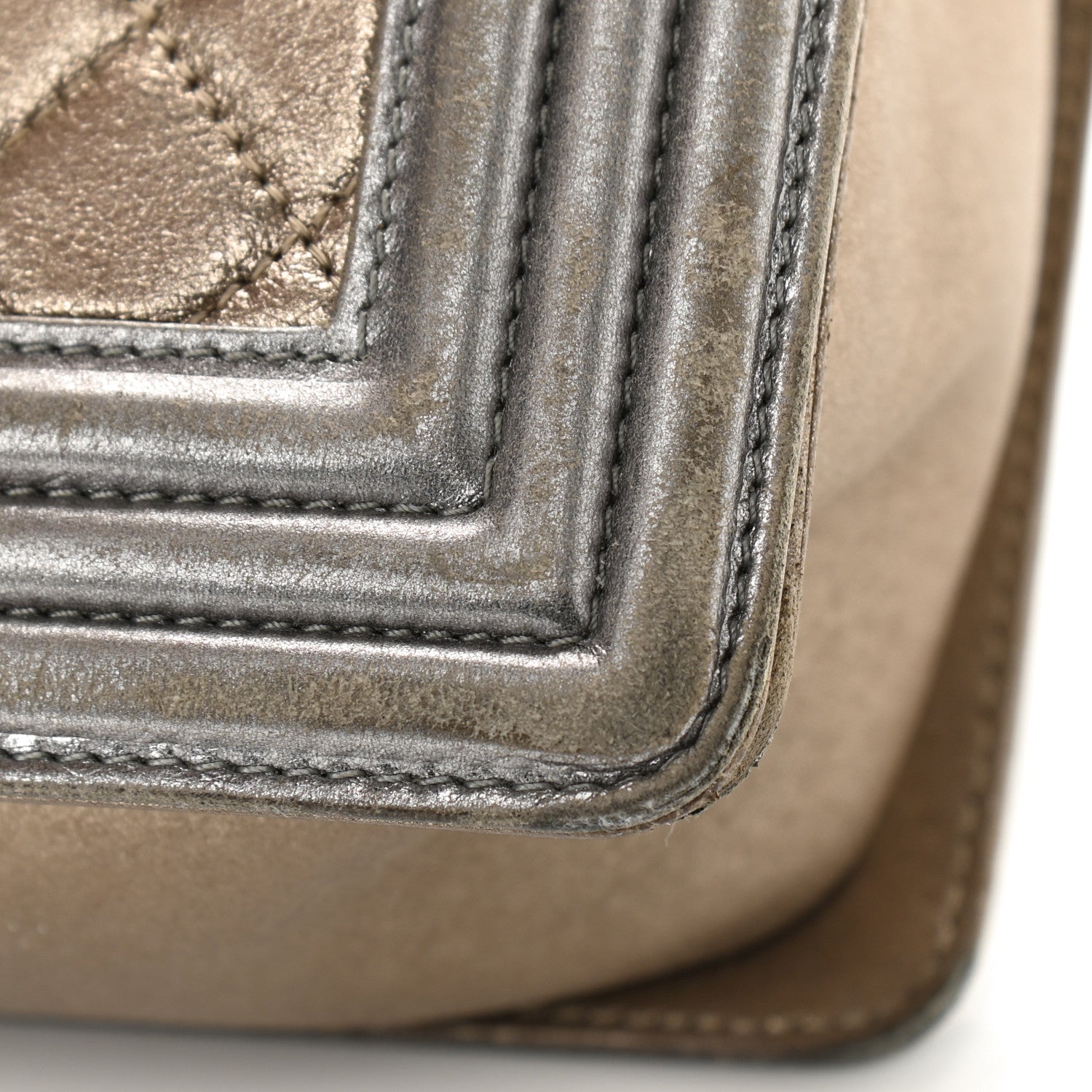 Chanel Metallic Calfskin Quilted New Medium Boy Flap Khaki 13 of 14