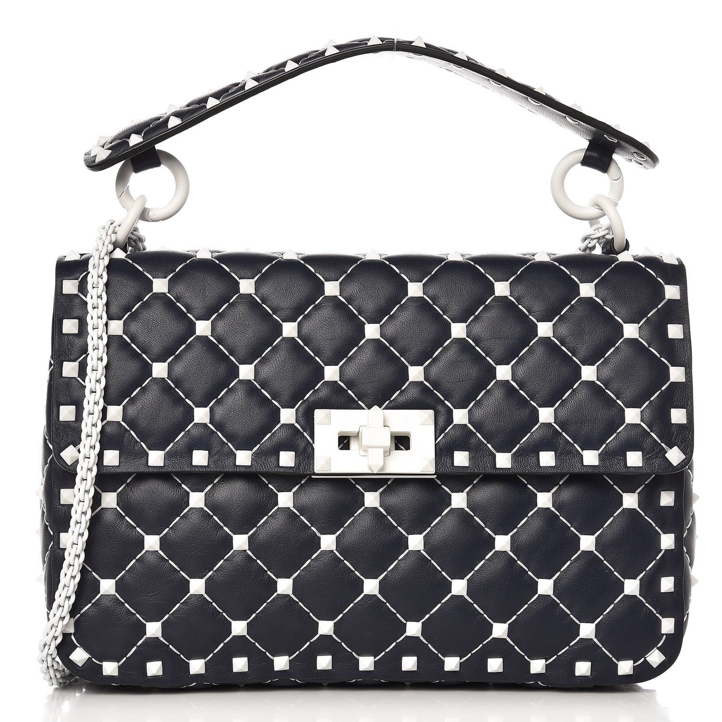Nappa Medium Free Rockstud Spike Shoulder Bag Marine