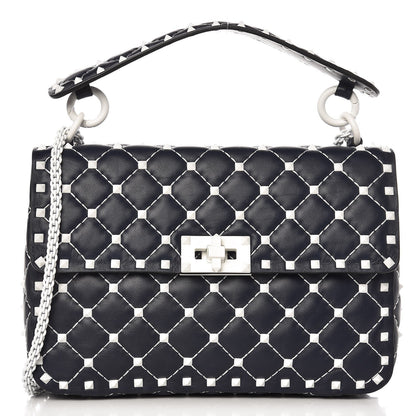 Valentino Garavani Nappa Medium Free Rockstud Spike Shoulder Bag Marine 1 of 7