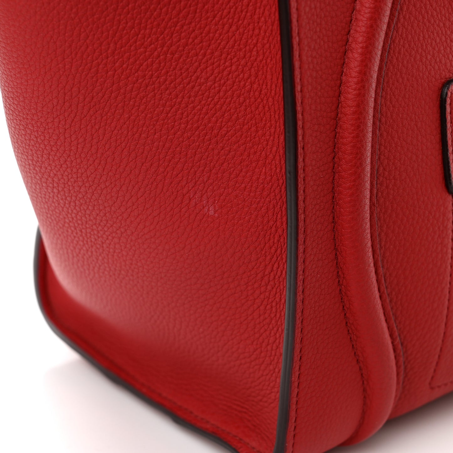 Drummed Calfskin Micro Luggage Red