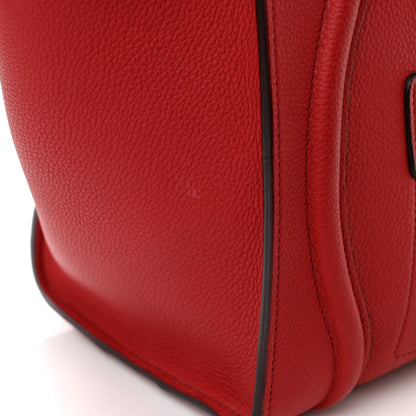 Celine Drummed Calfskin Micro Luggage Red 15 of 15