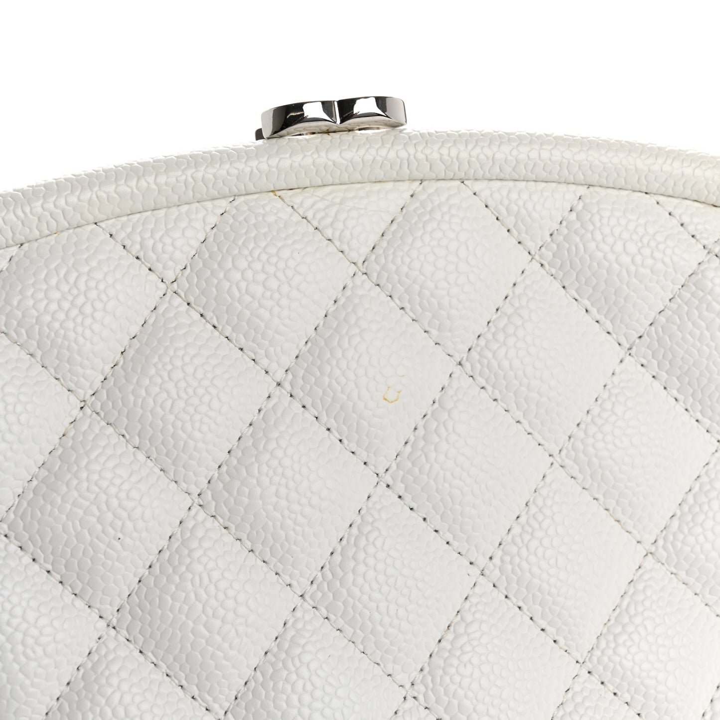 Caviar Quilted Timeless Clutch White