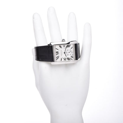 Cartier Stainless Steel Alligator 34mm Tank MC Automatic Watch 2 of 9
