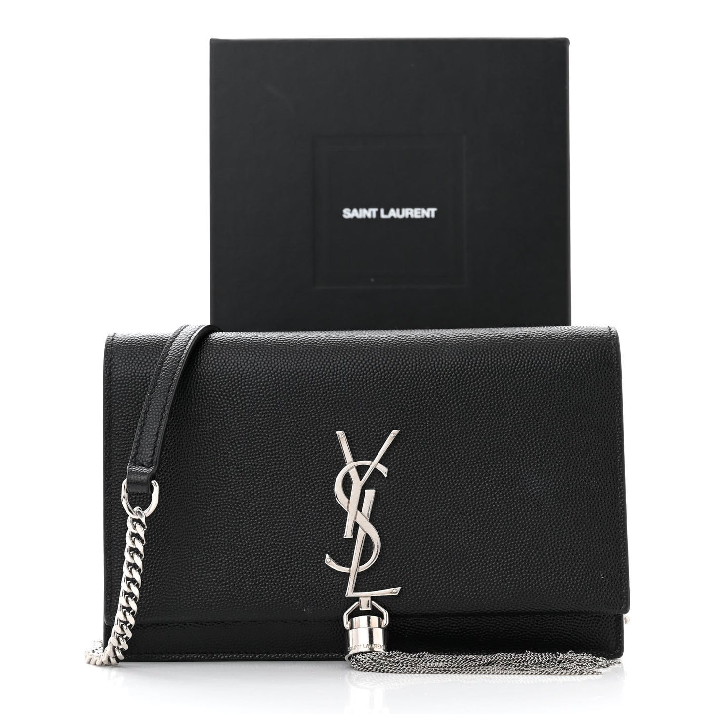 Grain De Poudre Classic Monogram Kate Tassel Chain Wallet Black