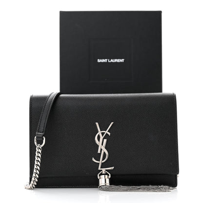 Saint Laurent Grain De Poudre Classic Monogram Kate Tassel Chain Wallet Black 14 of 14
