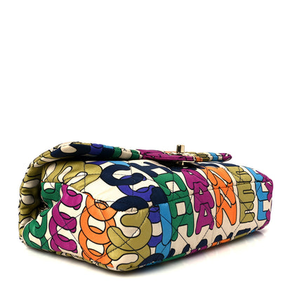 Chanel Printed Fabric Quilted Logo Single Flap Bag Multicolor 4 of 11