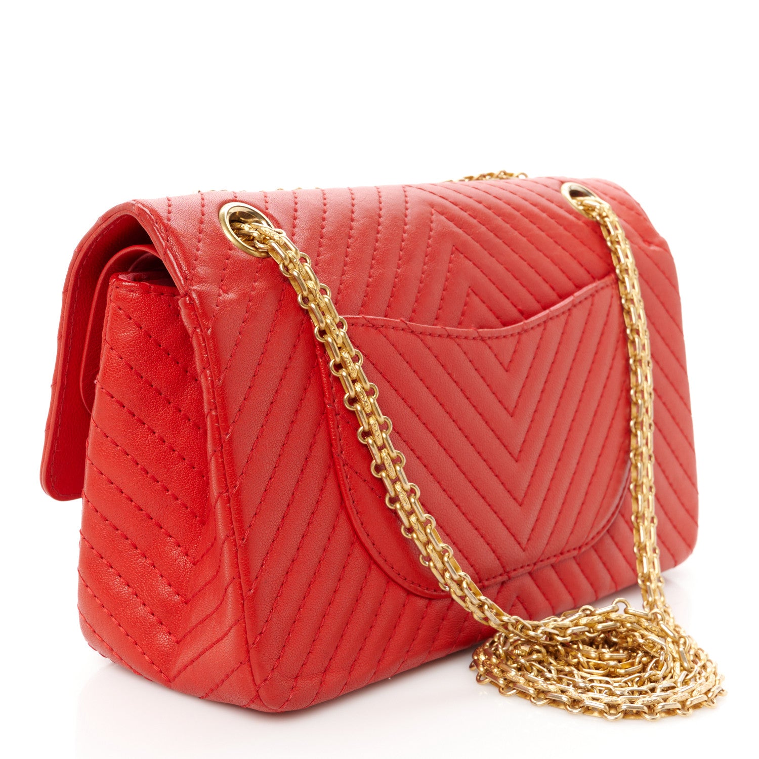Chanel Sheepskin Chevron Quilted 2.55 Reissue 225 Flap Red 3 of 10