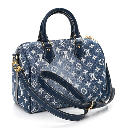 Louis Vuitton Monogram Jacquard Denim Speedy Bandouliere 25 Bleu 3 of 10