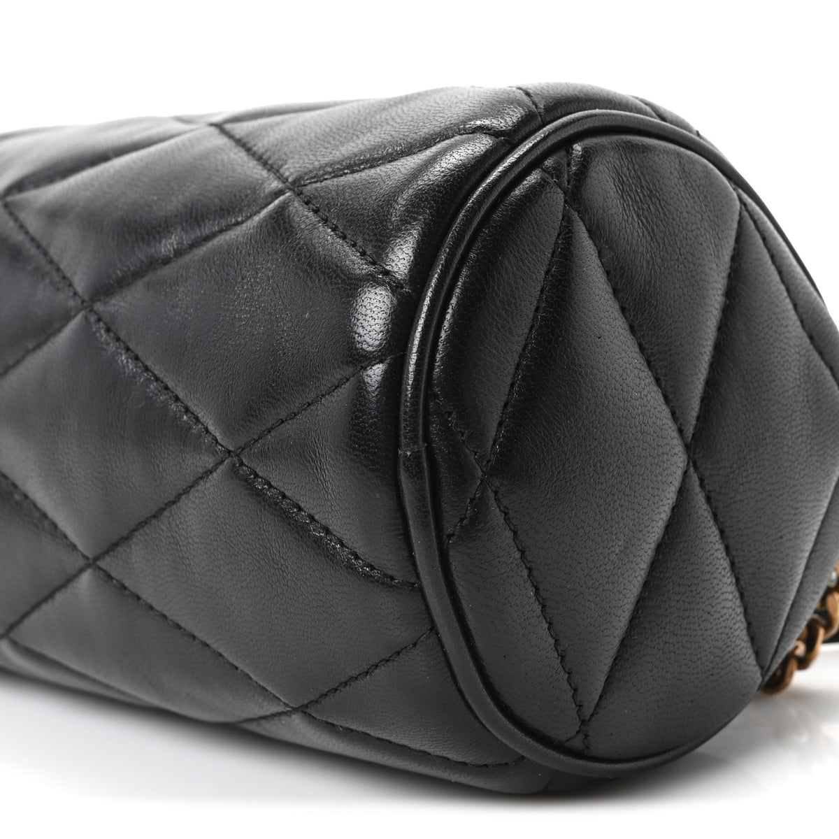 Lambskin Monogram Mini Sade Tube Bag Black