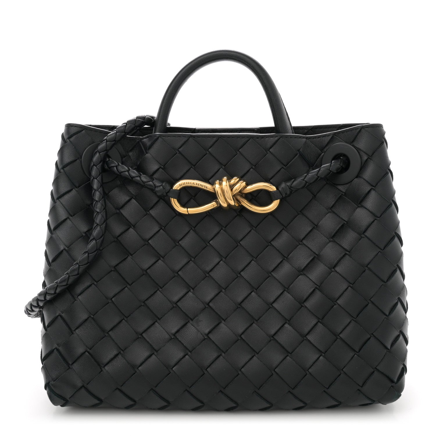 Bottega Veneta Nappa Intrecciato Small Andiamo Shoulder Bag Black 1 of 10