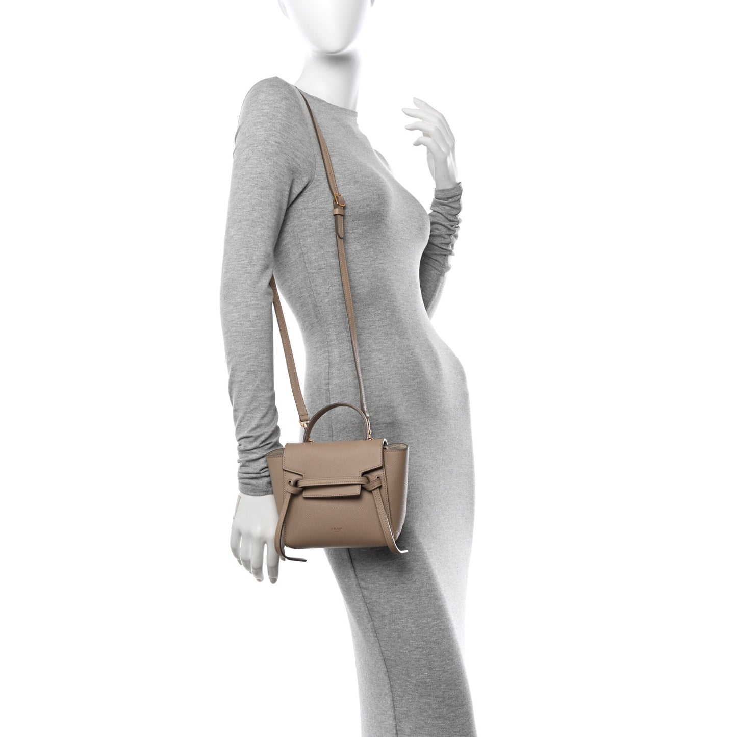 Grained Calfskin Pico Belt Bag Light Taupe
