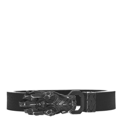 John Hardy Darkened Sterling Silver Leather Naga Dragon Bracelet Black 2 of 4