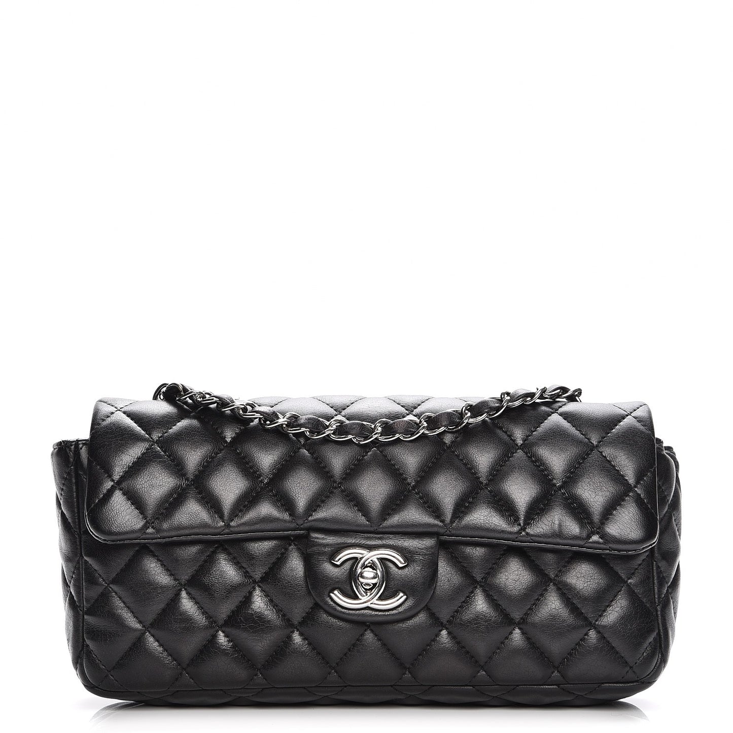 Lambskin Quilted East West Flap Black