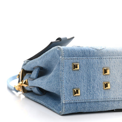 Valentino Garavani Denim Butterfly Small My Rockstud Frame Bag Light Blue 8 of 9