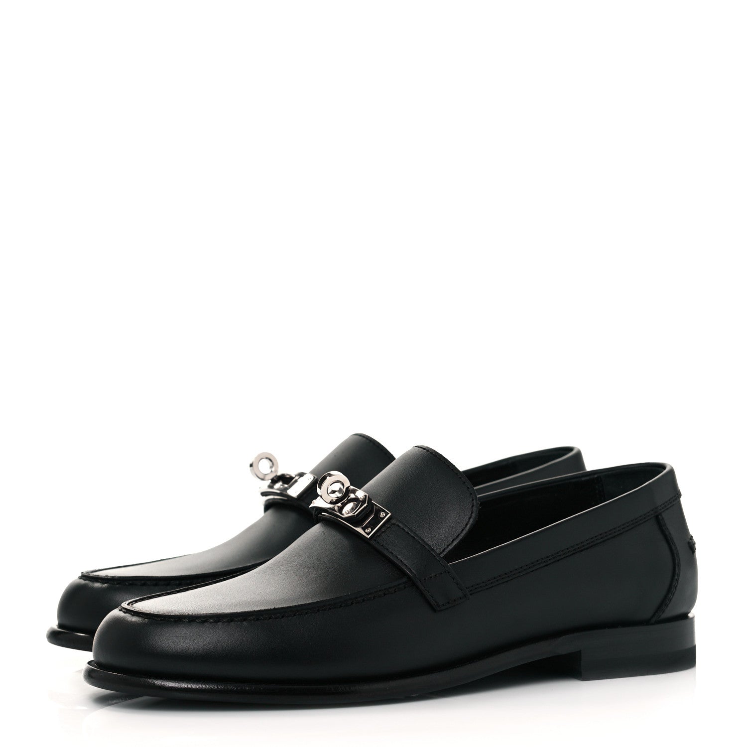 Hermes Calfskin Womens Destin Loafer 36 Black 3 of 7