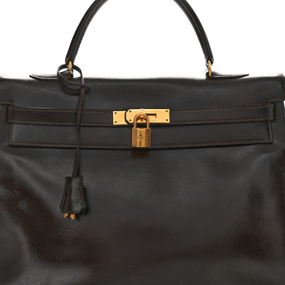 Hermes Box Kelly Retourne 35 Chocolate 8 of 17