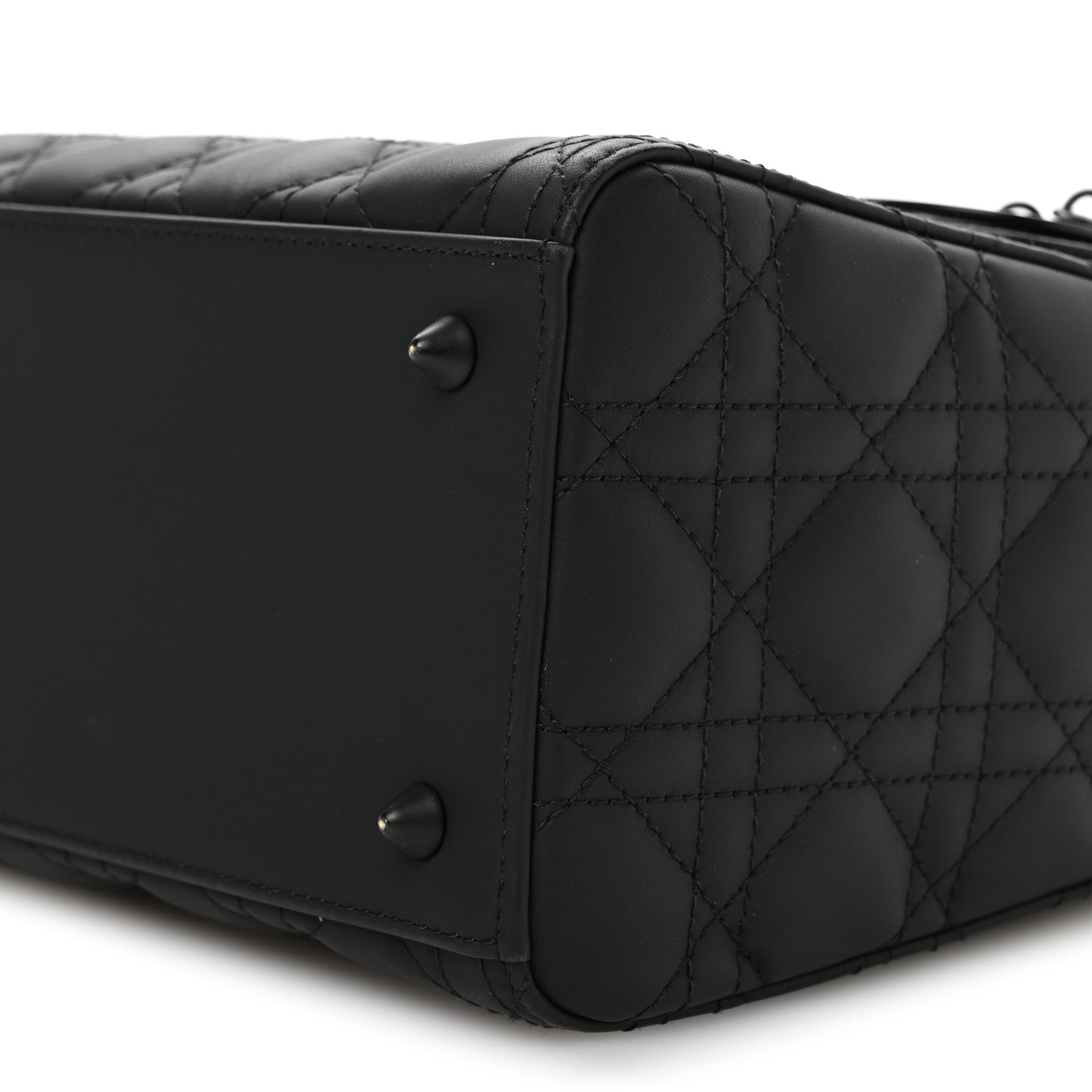 Ultra Matte Calfskin Cannage Medium Lady Dior Black Black