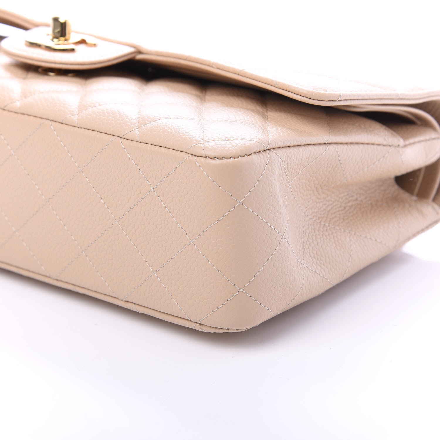 Chanel Caviar Quilted Medium Double Flap Beige 7 of 11