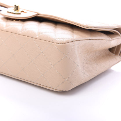 Chanel Caviar Quilted Medium Double Flap Beige 7 of 11