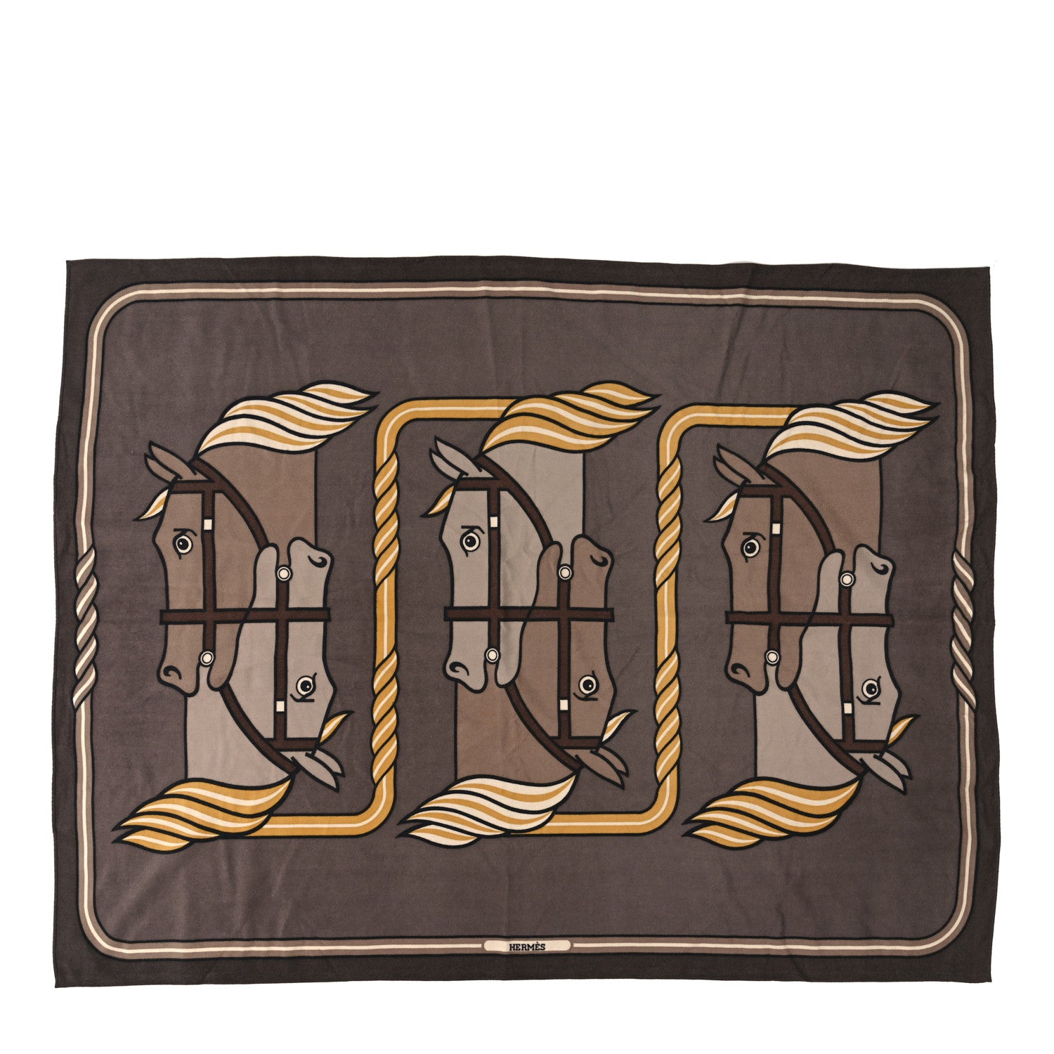 Hermes Cashmere Silk Quadrige Blanket 1 of 3
