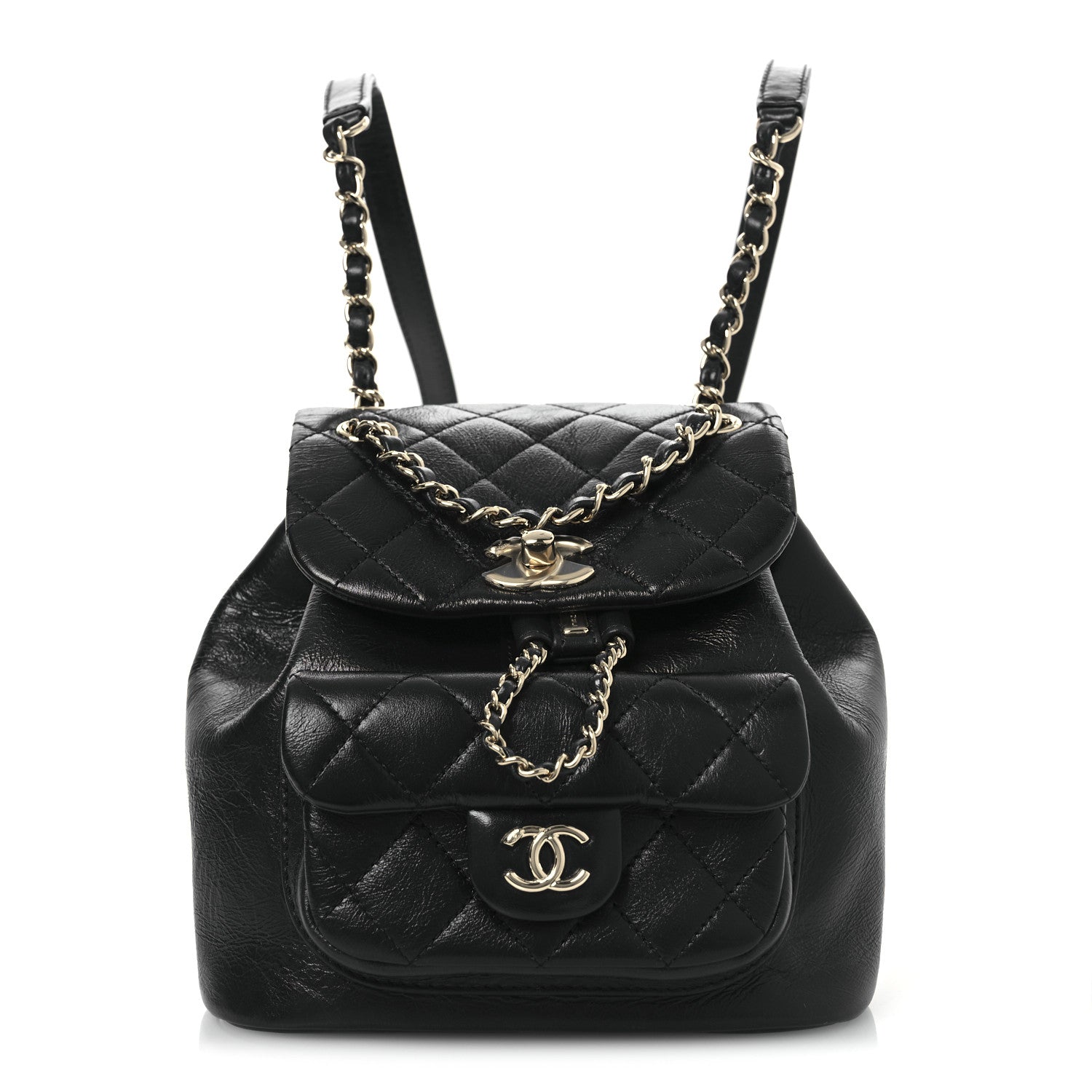 Chanel Lambskin Quilted Small Duma Drawstring Backpack Black 1 of 11