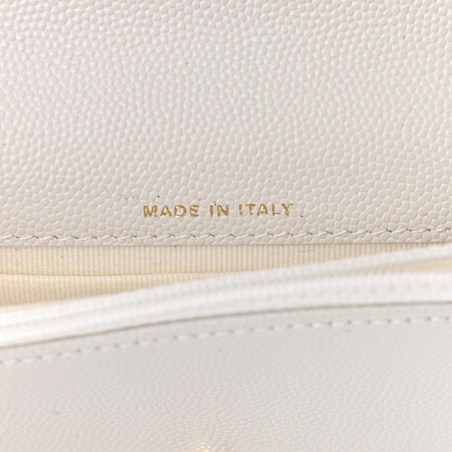 Caviar Quilted Pocket Twins Clutch With Chain White