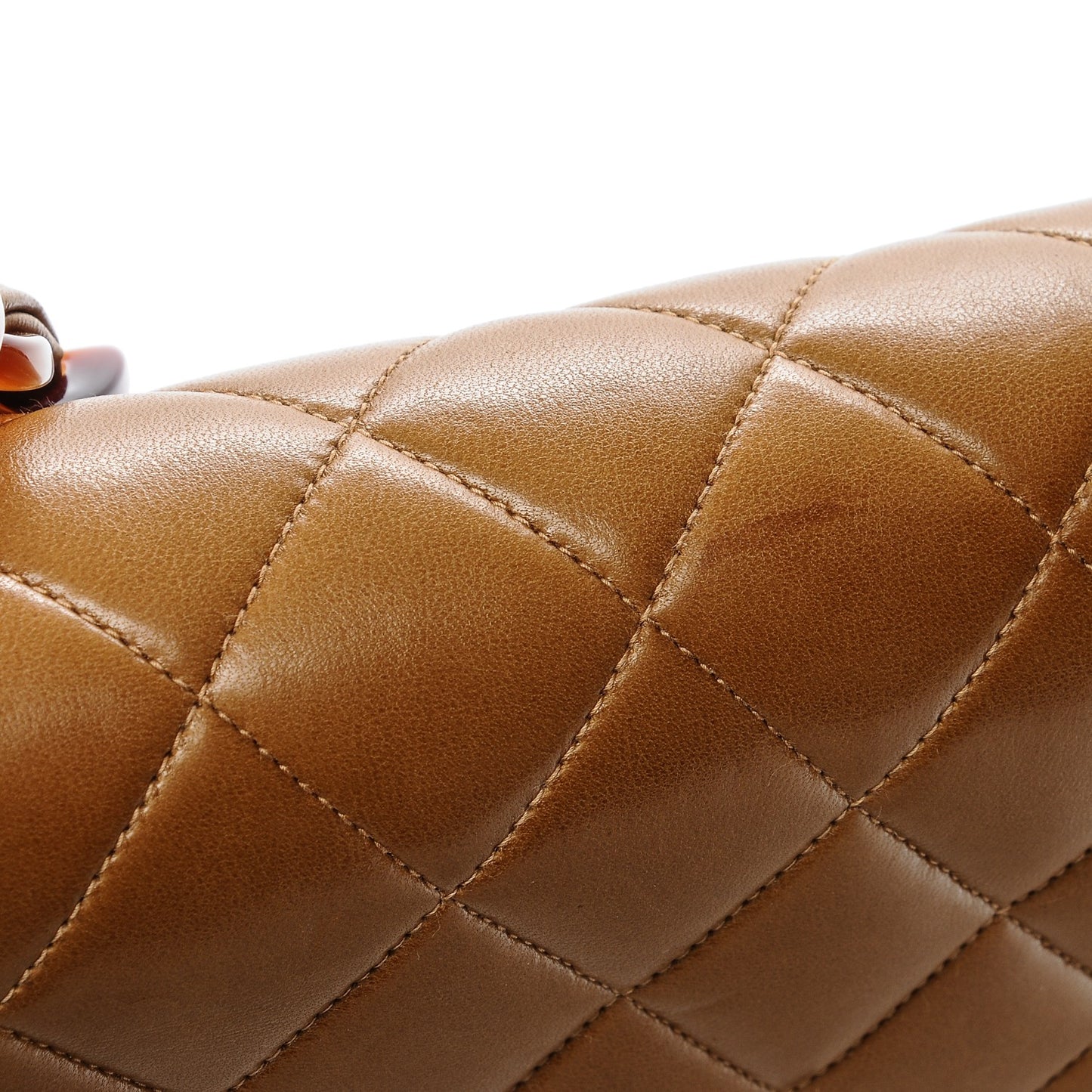 Lambskin Quilted Bekko Jumbo Single Flap Dark Beige