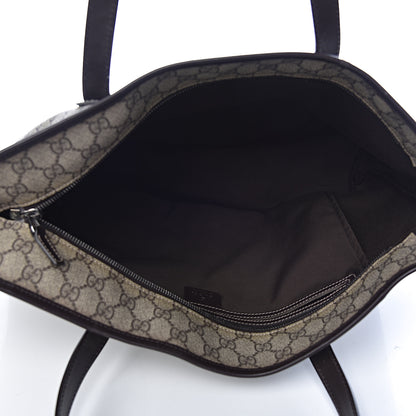 Gucci GG Supreme Monogram Medium Zippered Shopping Tote Dark Brown 5 of 10