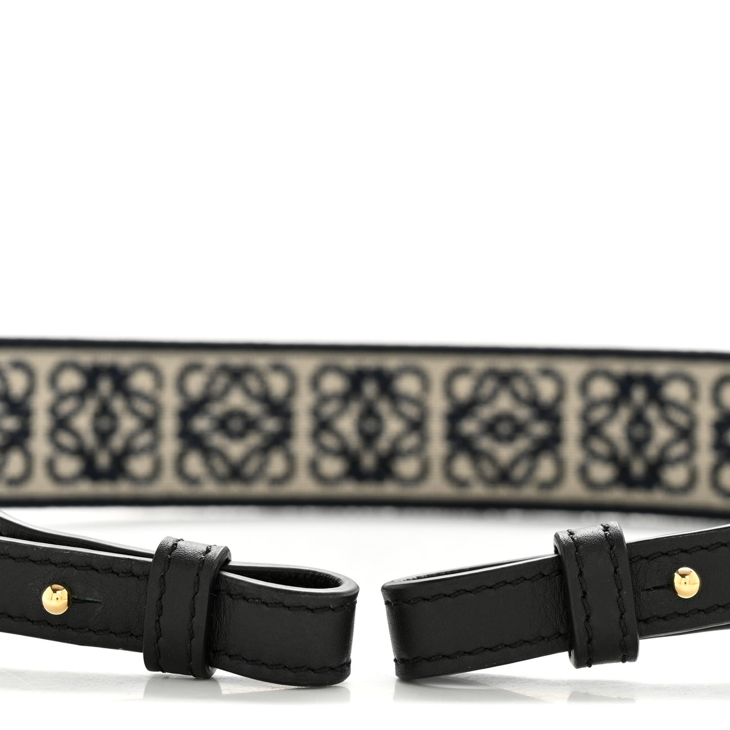 Calfskin Jacquard Anagram Loop Strap Navy Black