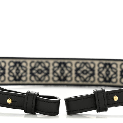 Loewe Calfskin Jacquard Anagram Loop Strap Navy Black 3 of 6