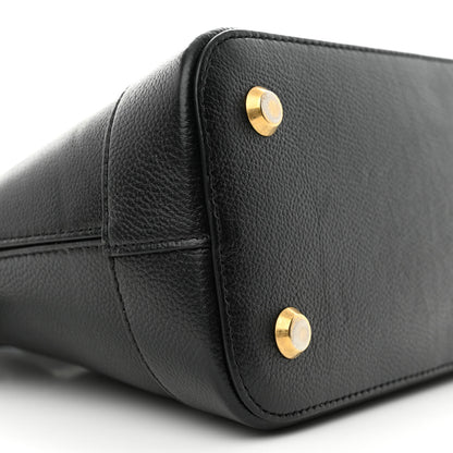 Balenciaga Grained Calfskin Logo S Ville Top Handle Bag Black White 8 of 10