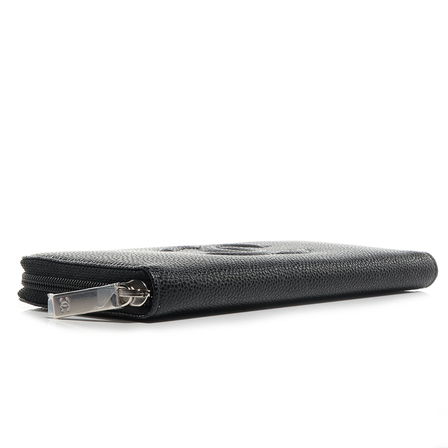 Caviar CC Timeless Large Zip Around Wallet Black