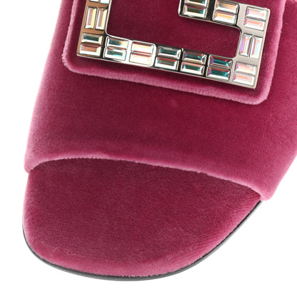 Gucci Velvet Crystal Square G Madelyn Slide Sandals 39 Light Raspberry Rose 10 of 11