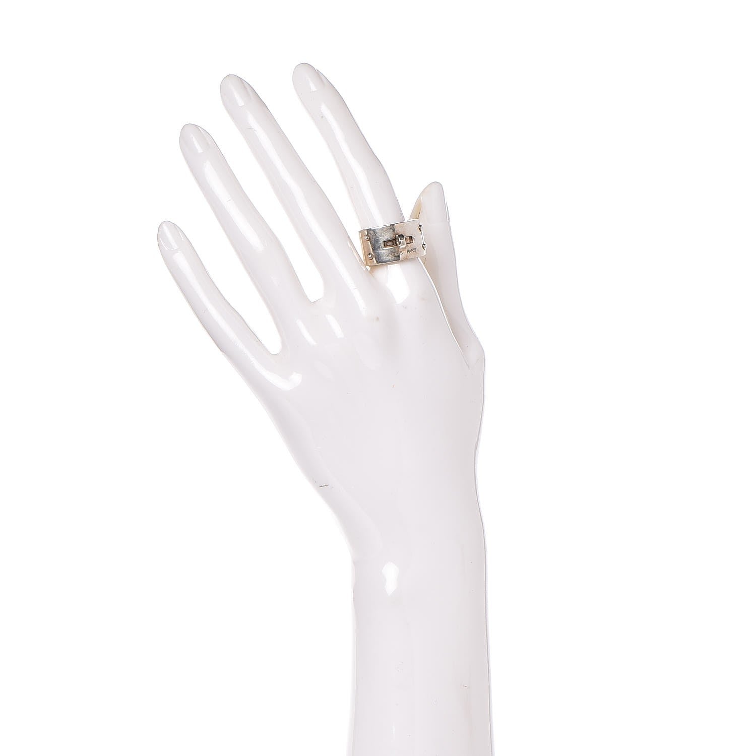 Hermes Sterling Silver Kelly Lock Ring 55 2 of 5