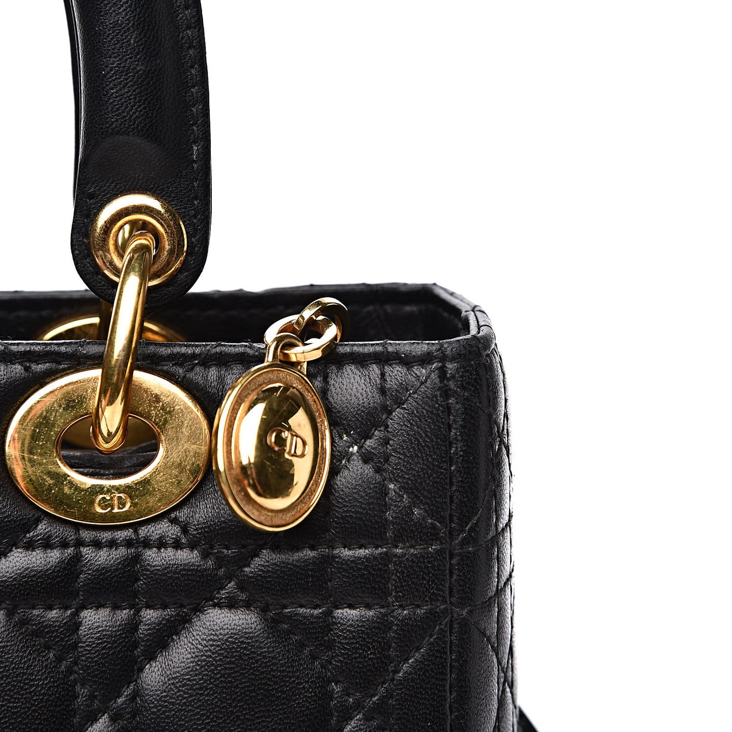 Lambskin Cannage Medium Lady Dior Black