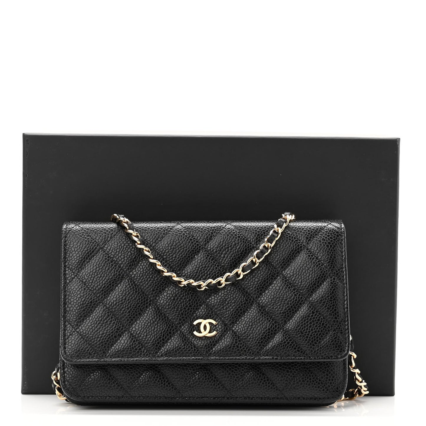 Caviar Quilted Wallet On Chain WOC Black