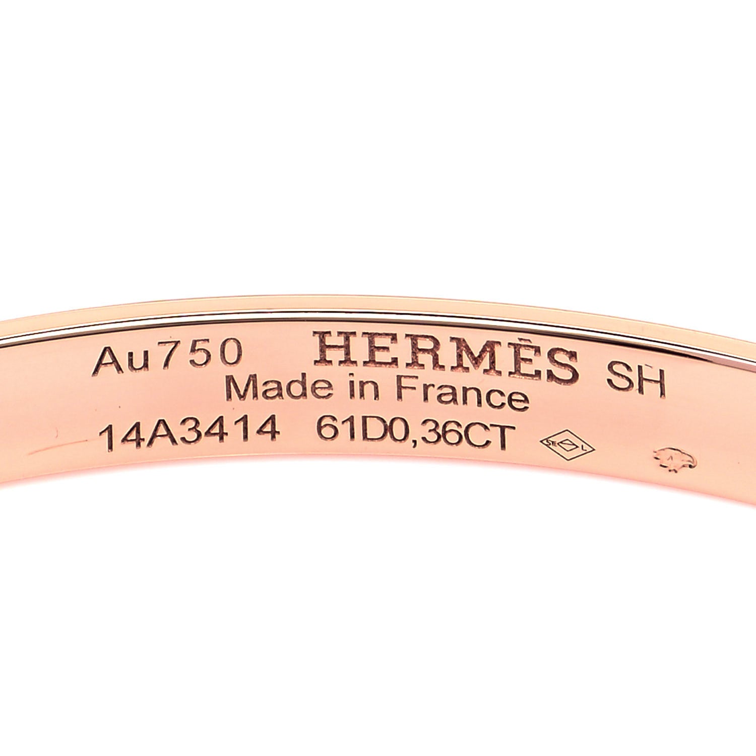 Hermes 18K Rose Gold Diamond PM Kelly Pave Bracelet SH 4 of 5