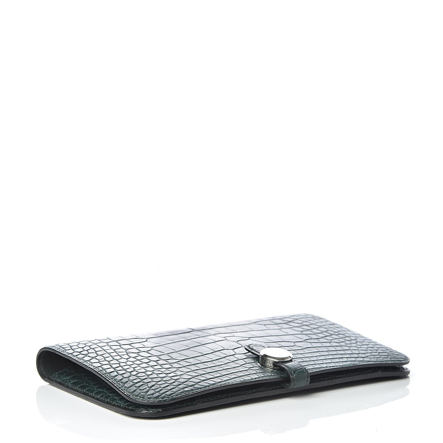 Hermes Matte Alligator Dogon Combined Wallet Vert Fonce 5 of 12