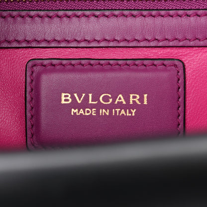 Bulgari Calfskin Serpenti Viper Top Handle Bag Purple 6 of 12