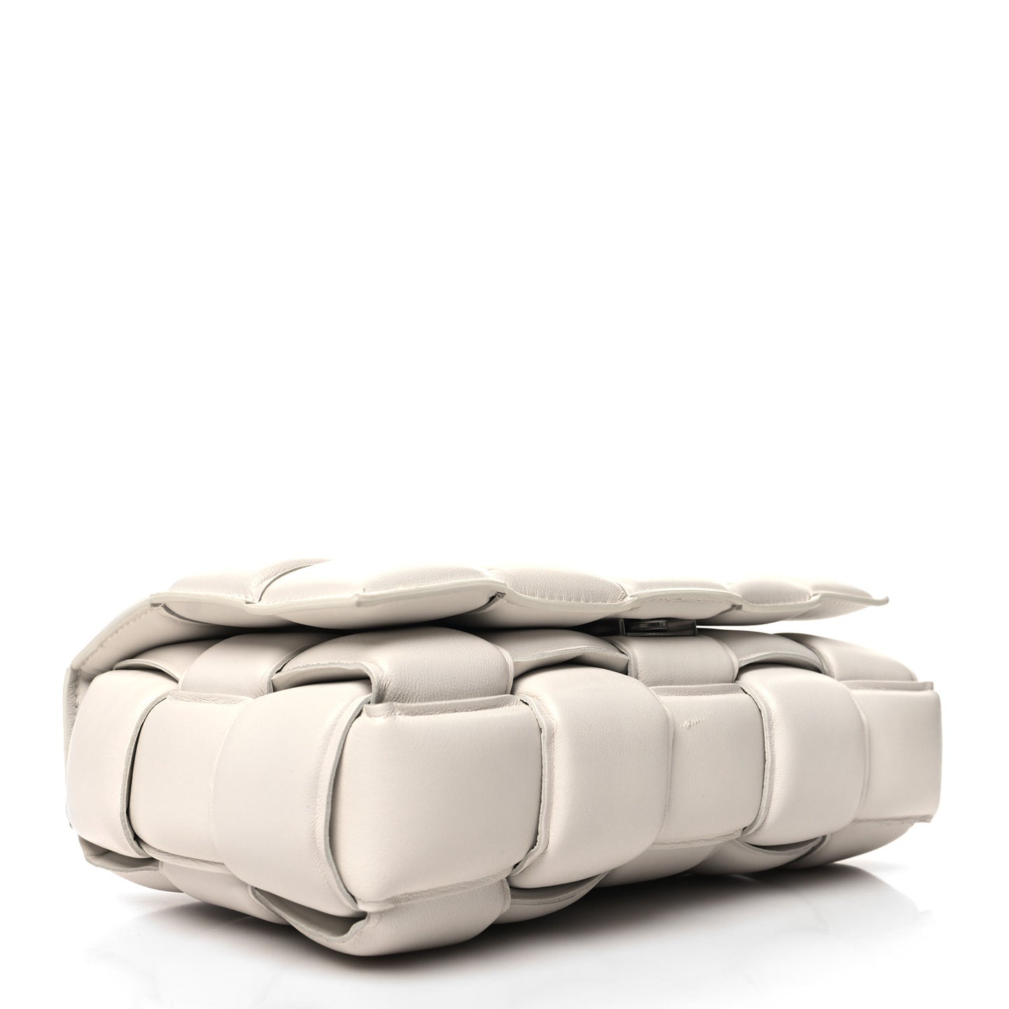 Nappa Maxi Intreccio Padded Cassette Crossbody Bag Chalk